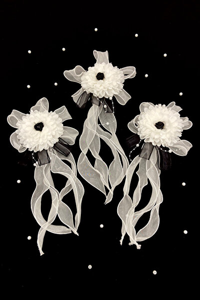 ZEYMERADE أبيض أسود كوبية باقة حلية، مهر الزفاف الزفاف خطوبة قافلة الختان الح...