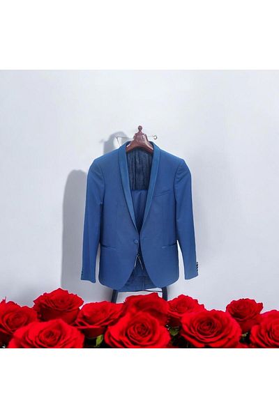Sarar Men's Navy Blue Tuxedo Suit