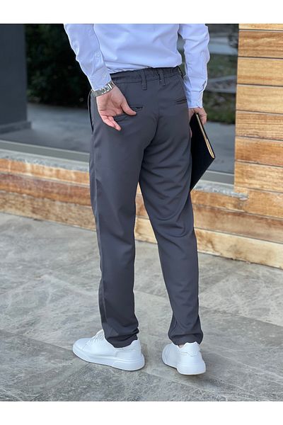 ElitWear Men's Elastic Waist and Drawstring Chino Trousers