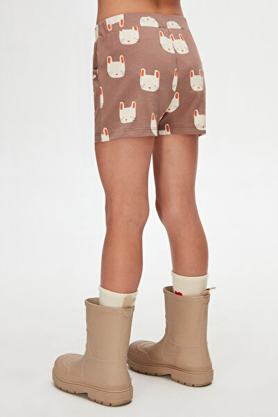 LOVETTI Girl's Patterned PocKet Shorts - Sleepy Bunny