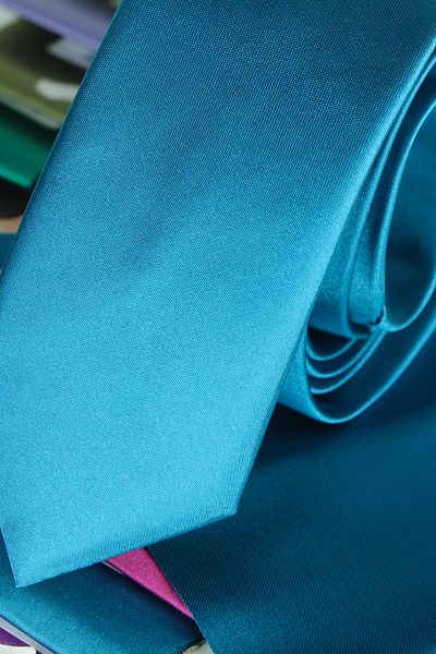 Varetta Cravată pentru bărbați Bondi Blue Plain Slim Slim Fit cu batistă