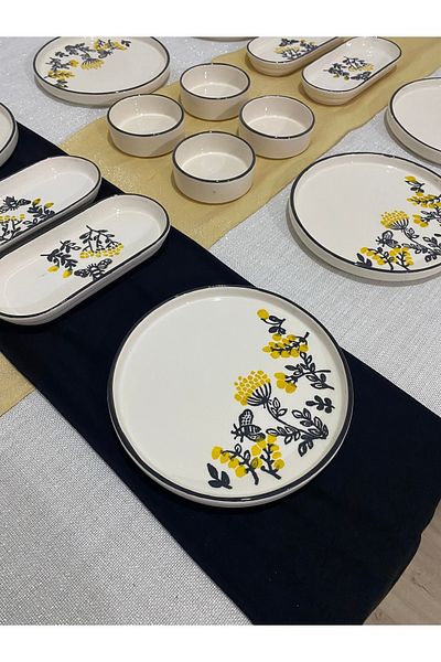 MTD SERAMİK Luxury Round Breakfast Set 14 Items for 6