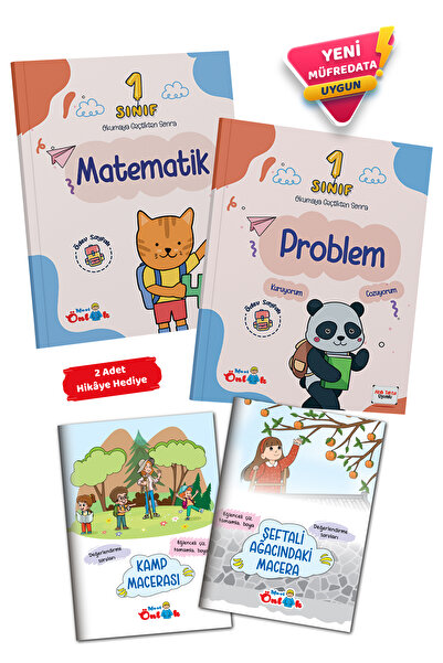 Mavi Önlük Yayınları 2025 1. Sınıf Matematik + Problem Defterim Kitabı | 2li Hikaye Hediye