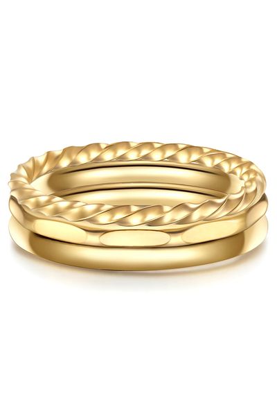 eastside Edelstahlring 3er Set Ringe Edelstahl Gelbgold