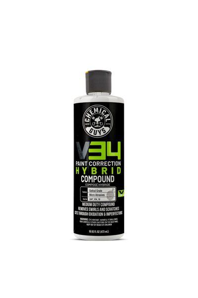 CHEMICAL GUYS مركب V34 الهجين عالي الجودة للطلاء، 16 أونصة، مركب تصحيح الطلاء...