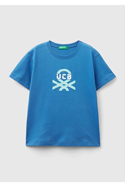 United Colors of Benetton Saks Blue Benetton Summer T-shirt for Boy