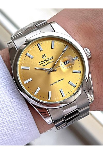 Coliseum Steel Band Calendar Dial Boxed Series Men's Wrist Watch Ft.Cls.E002