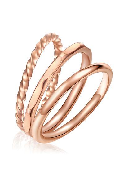 eastside Edelstahlring 3er Set Ringe Edelstahl Roségold