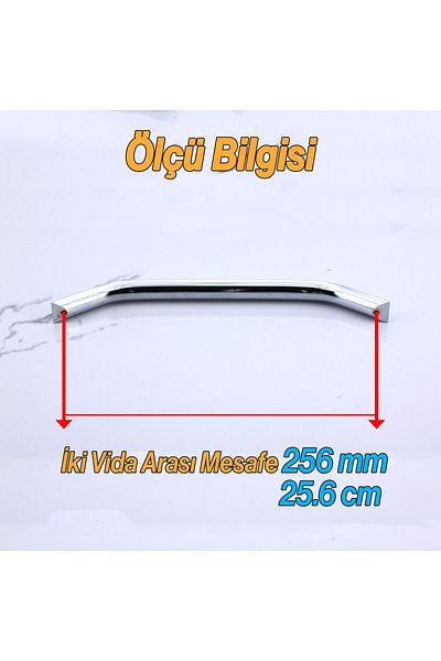 Badem10 Şahin Crom Argintiu Metal 256 Mm - 25,6 Cm Mobilier Bucătărie Sertar Dulap Dulap Mânere Mâner