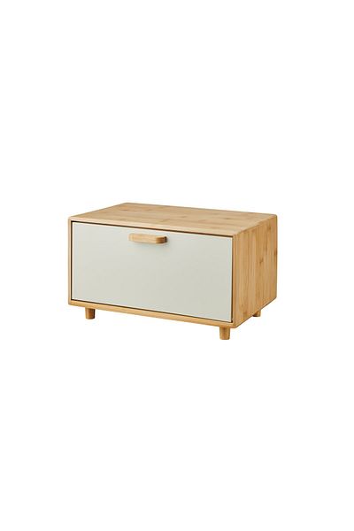 Vadi Luxury Bamboo Bread Box - Karina with Metal Lid, Rectangular Design
