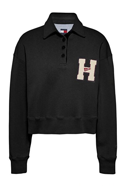Tommy Hilfiger TJW H GRAPHIC HWK POLO Kadın siyah Sweatshirt DW0DW20537BDS