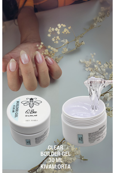 QBEE PROFESSIONAL 30ml Protez Tırnak Jeli Builder Gel Şeffaf(CLEAR)