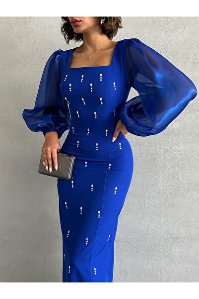 Housebutik TAŞ DETAY BALON KOL  ABİYE