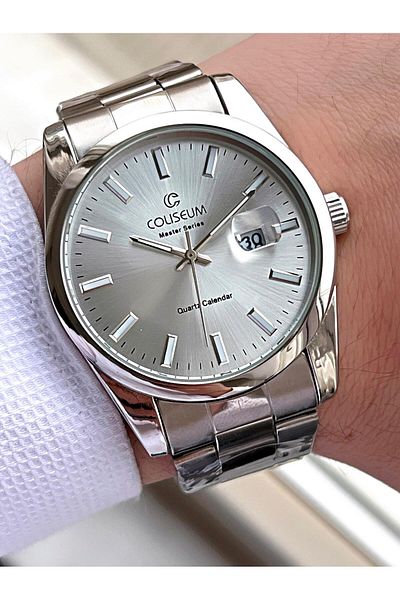 Coliseum Steel Band Calendar Dial Boxed Series Men's Wrist Watch Ft.Cls.E007