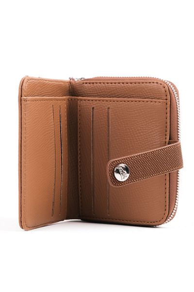 Lal Shoes & Bags Малък дамски портфейл с копчета - Taba