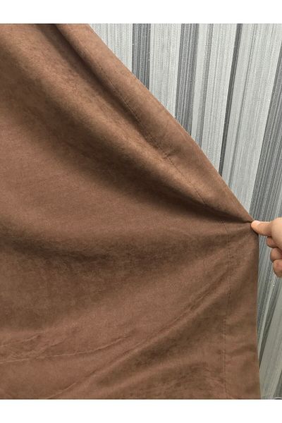 Perde Pendik Yellow/Beige Single Wing Island Fund Holder - 1/3 Close Pleat Curtain