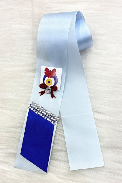 ZEYMERADE Mavi Nazar Boncuk Figürlü Sünnet Takı Kurdele; Sünnet Düğünü, Kına,...