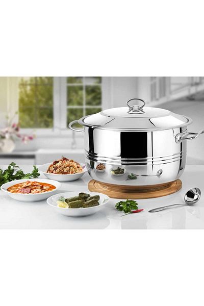 Rossel Premium Lines Oscar Steel Pot-Deep No:34 Steel Lid
