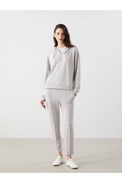 LC Waikiki Γυναικεία κουκούλα LCW Vision Grey Loose Fit
