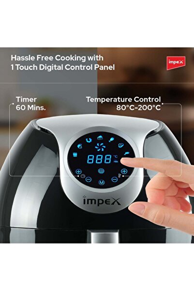 İMPEX IMPEX 10L Digital Air Fryer , LED Touch Panel, Hot Air Tech, 7 Menus, 80-200°C, 1800W - AF 4310