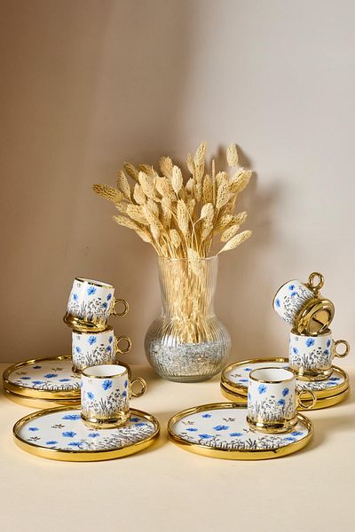 Perotti Jardim Porcelain 6-Person Catering Coffee Cup Set