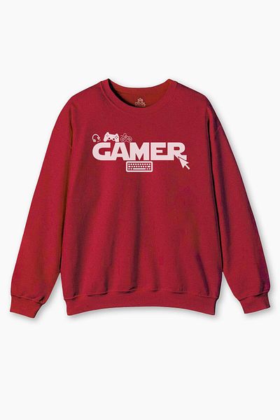 so cool Червен суитшърт с щампа на играча The Gamer Computer Online Player