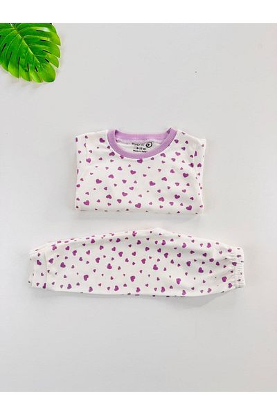 EFU BABY 100% Cotton Heart Patterned Baby Kids Pajamas Set