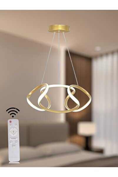 EYSHOP Modern Eskitme Gold Drone 3 Renk Kumandalı/Dimmerlı (Beyaz/Sarı/Günışı...