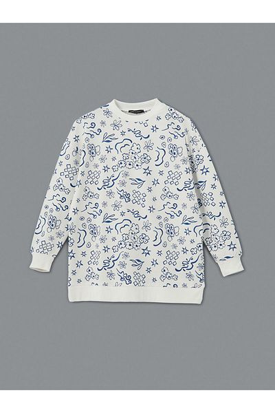 LC Waikiki Tunica hanorac oversize pentru femei LCW Modest Patterned