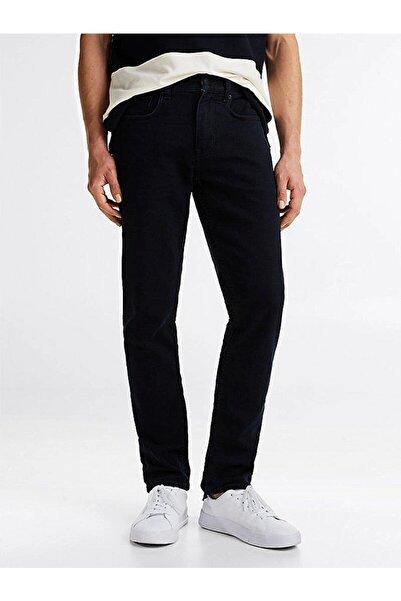 Tommy Hilfiger Men's Navy Blue Jeans - Denim Fabric, Solid Fit, 5 Pockets - Mw0Mw39203-1Br