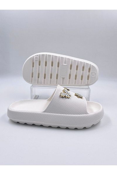 Babetty Stylish Lightweight Comfortable Beach Sea Pool Slippers with Butterfly Stones