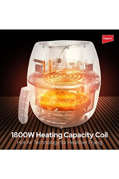 İMPEX IMPEX 10L Digital Air Fryer , LED Touch Panel, Hot Air Tech, 7 Menus, 80-200°C, 1800W - AF 4310