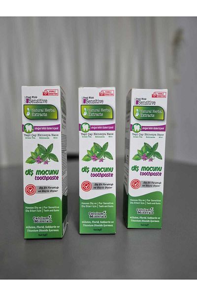 Fresh White Fresh White 3-Pack Toothpaste - 75X3 225ml Green Tea Echinacea and Mint