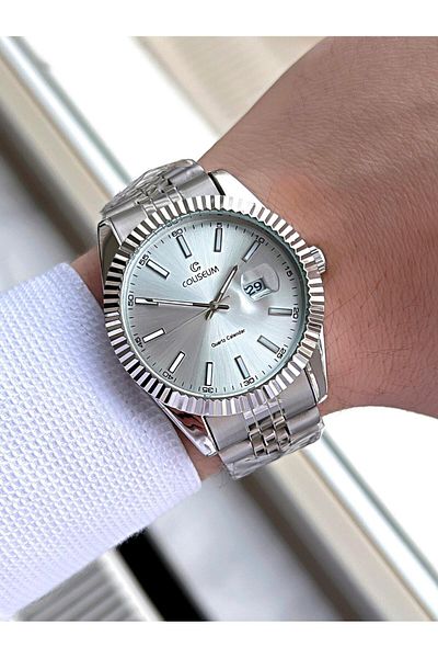 Coliseum Men's Watch - Steel Band and Calendar Dial, Ft.Cls.E014