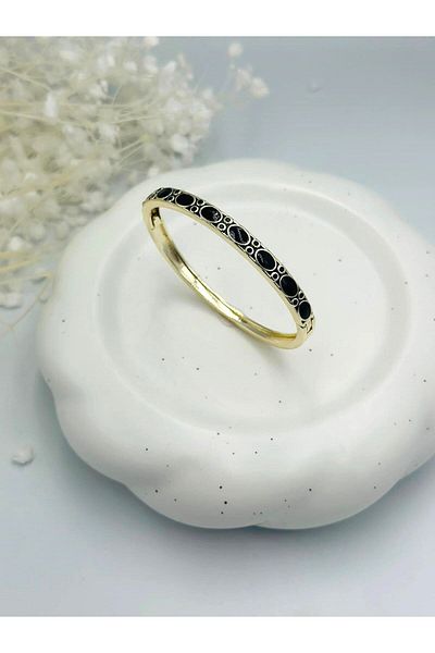 MyladyAccessoriess سوار أصفاد من الفولاذ باللون الأحمر - مزين بالمينا