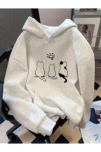 MODAVİBE Φούτερ από ύφασμα με μείγμα βαμβακιού και πολυεστέρα, με 2 κλωστές κ...