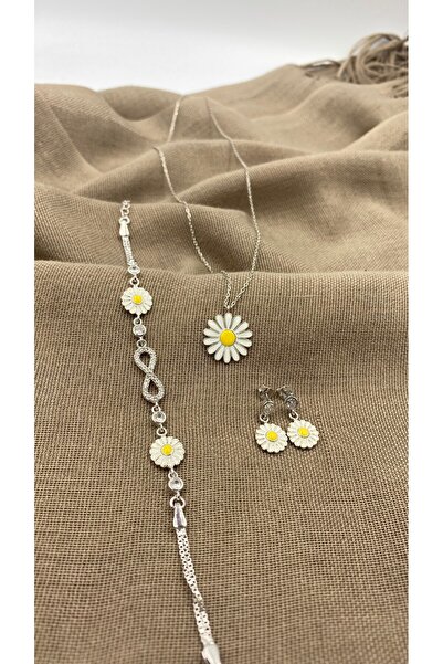 SURA SILVER PAPATYA MODEL 925 AYAR GÜMÜŞ SET (KOLYE,BİLEKLİK VE KÜPE)
