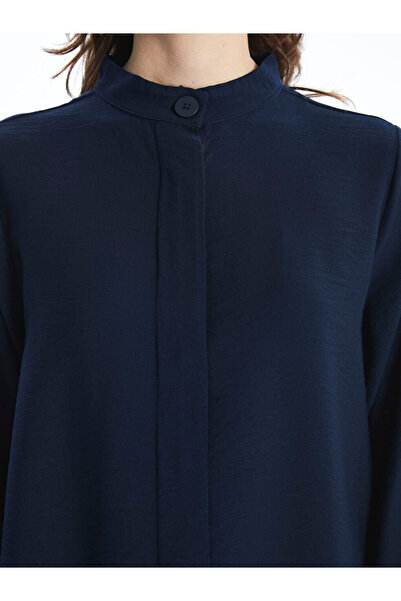 LC Waikiki Lcwaikiki Classic Navy Blue Prevailing Collar Women's Shirt Tunic