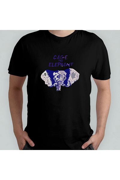 Pixxa Μπλουζάκι από 100% βαμβάκι Cage the Elephant Crew Neck - Μοντέλο 1