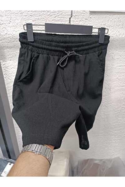 İnsane Minds Keten Şort Beli Lastikli %100 Keten Şort