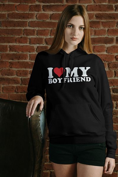 Texclusive I Love My Boyfriend - Special Gift for Lover Hooded Sweatshirt