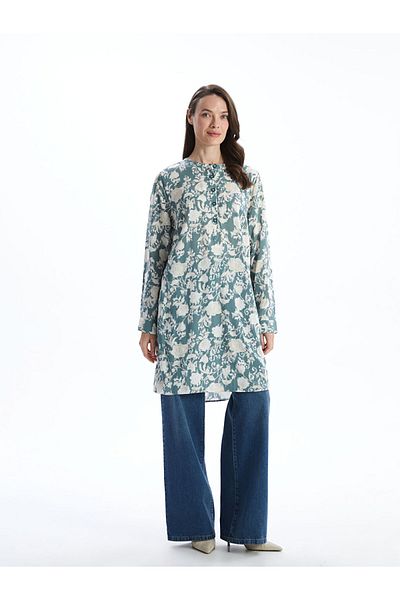 LC Waikiki New Season Women's Collar Patterned Tunic - S5G050Z8
