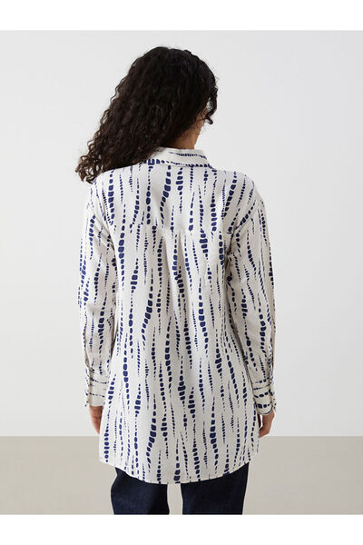 LC Waikiki LCW Modest Mavi Desenli Kadın Gömlek Tunik