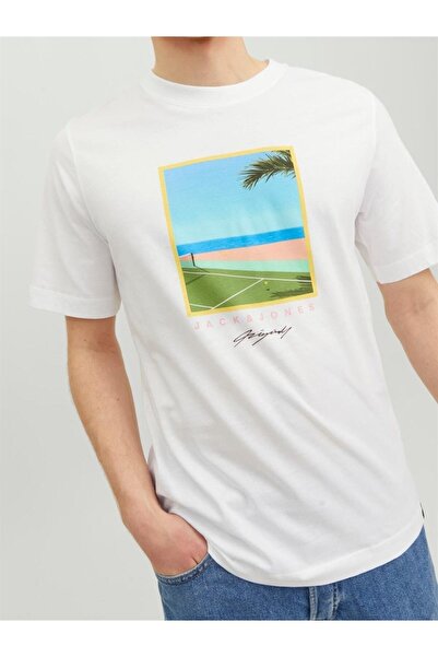 Jack & Jones Tričko Jortulum Landscape Tee Ss s kulatým výstřihem Erkek