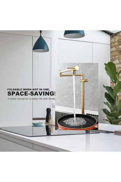 OEM Kitchen Stove Side Pot Faucet New Model Matte Gold Color Imported