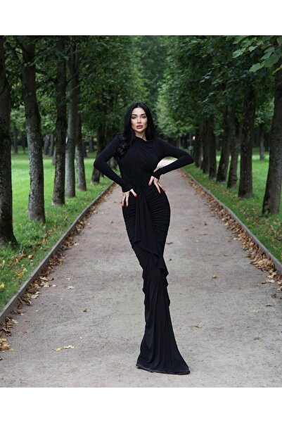 MAYHOŞ BUTİK Kadın drape detaylı elbise