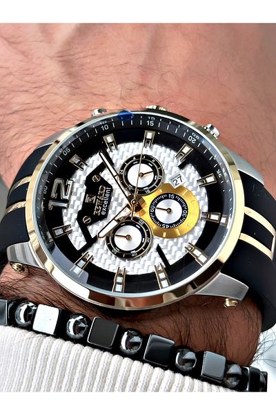 Reward Black Color Silicone Sports Steel Case Business Men's Wrist Watch+Bracelet