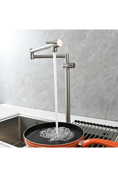 OEM Kitchen Stove Side Pot Faucet New Model Matte Chrome Nickel Color Imported