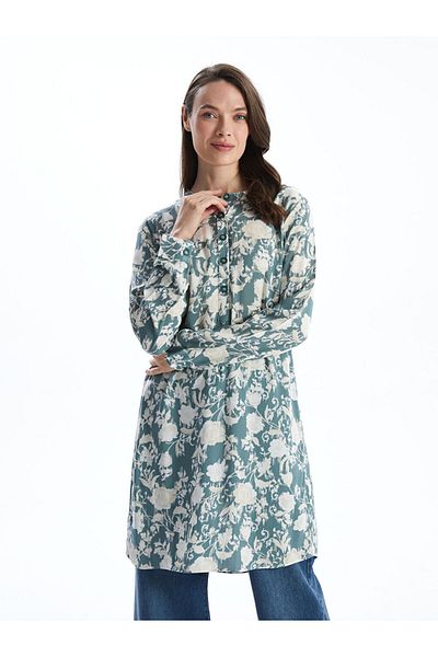 LC Waikiki New Season Women's Collar Patterned Tunic - S5G050Z8