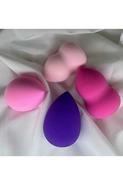 Vi Caro 4 Pieces Egg Pear Makeup Sponge Makeup Apparatus Facial Cleansing Brush